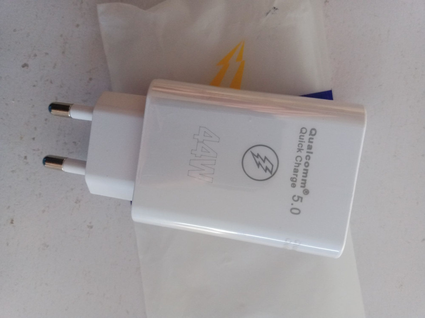 44W Qualcomm Quick Charge 5.0 Fast Charger | Super Fast USB Wall Adapter for Android & iPhone | High Power Travel Charger (2-Pin Plug)
