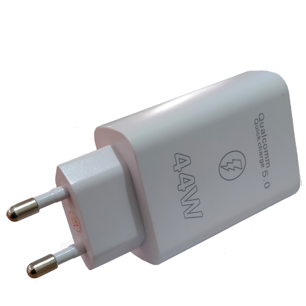 44W Qualcomm Quick Charge 5.0 Fast Charger | Super Fast USB Wall Adapter for Android & iPhone | High Power Travel Charger (2-Pin Plug)