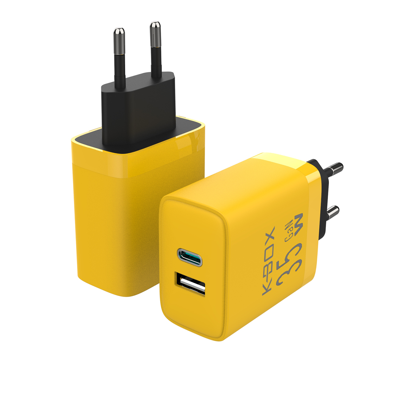 Suncre 65W Fast Charger Adapter | GaN 3-Port PD3.0 + QC3.0 | Dual USB-C & USB-A Power Adapter | Super Fast Charging