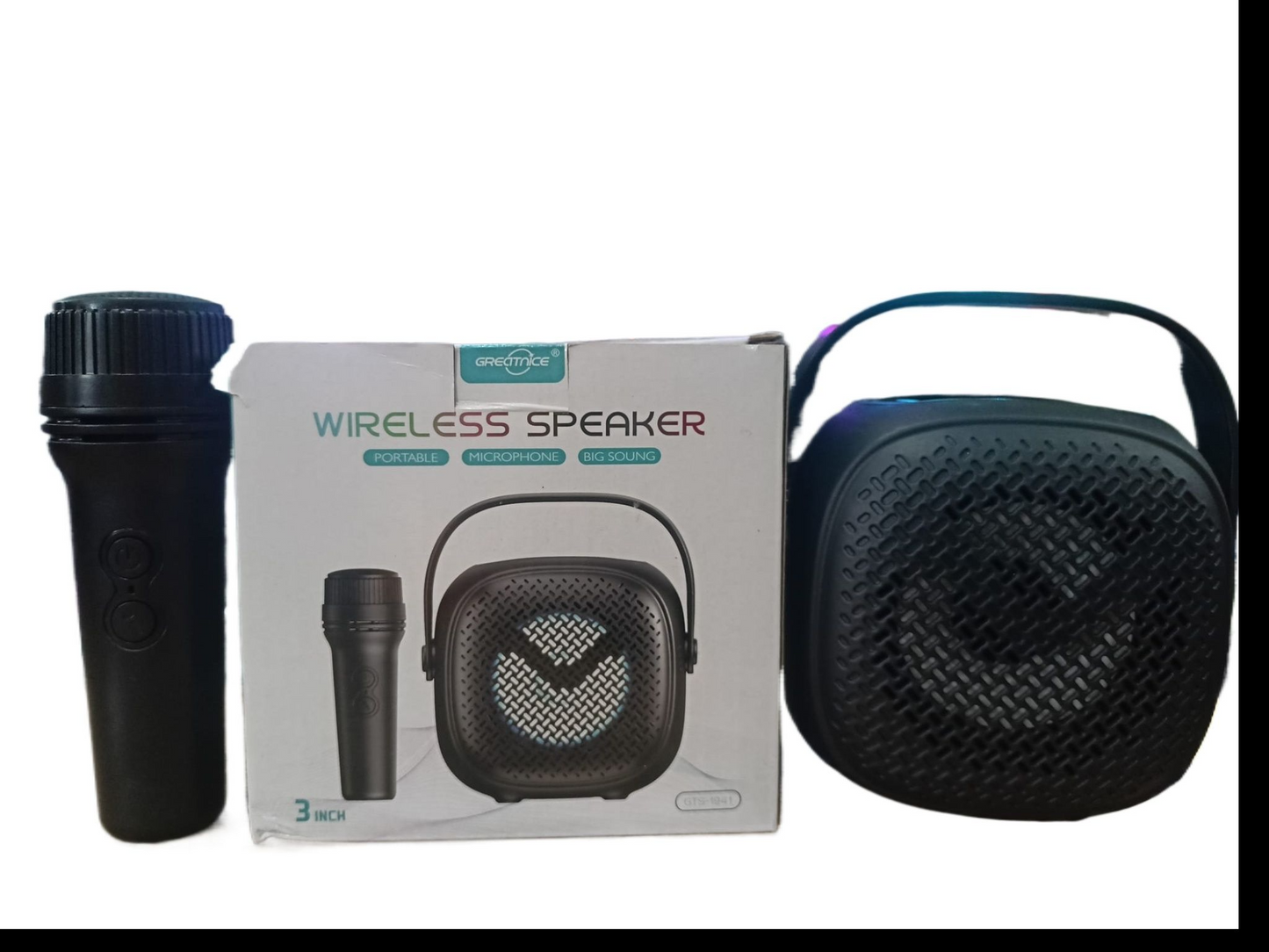 Greatnice GTS-1941 Portable 3-Inch Bluetooth Speaker with Wireless Microphone