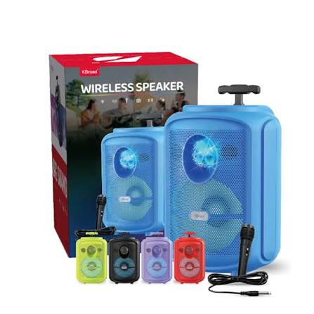KTS-2111 Portable 8-Inch Wireless Bluetooth Speaker with Microphone and RGB Lights
